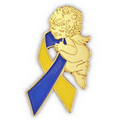 Down Syndrome Ribbon Angel Lapel Pin